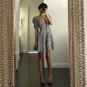 Lioness / Urban Outfitters Ask Anything Zebra Print Mini Dress NWT